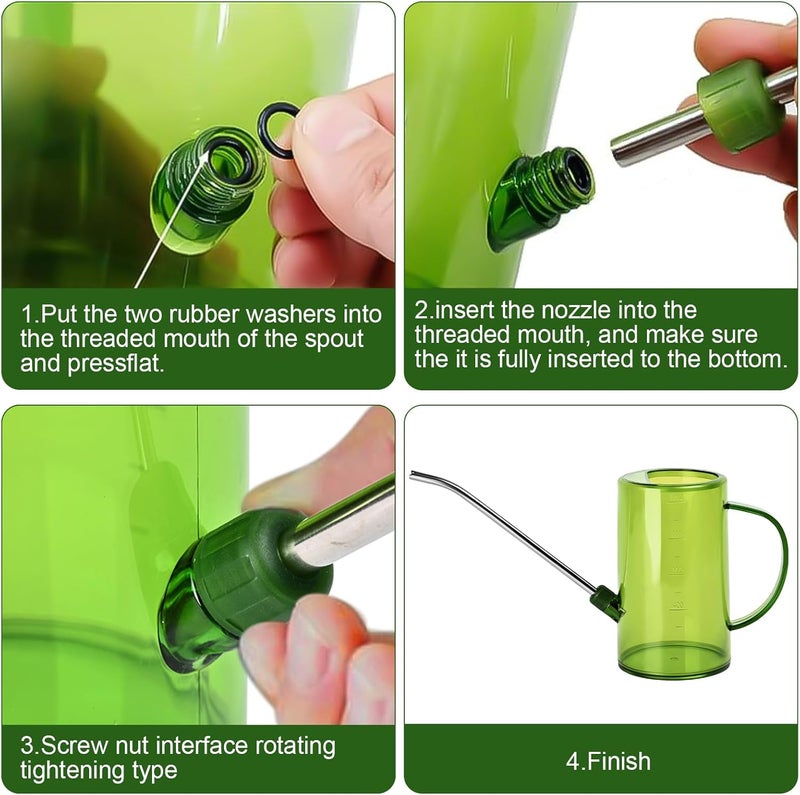 VKPLITE Plastic Watering Can - with Long Spout - 1/4 Gallon - 34 Oz - Green - Image 4